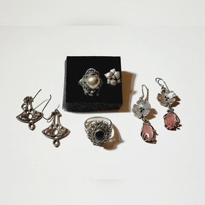 Vintage sterling silver jewelry lot